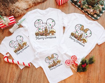 Maglietta Disney Minnie Mouse Gingerbread, Disney Merry And Christmas, Vacanza in famiglia, Maglietta per viaggio in famiglia, Castello Disney, Maglietta per festa di Natale