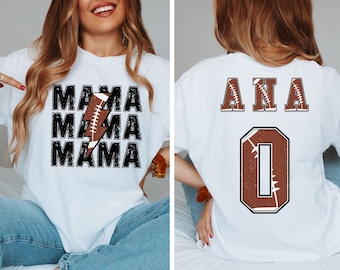 Benutzerdefinierte Fußball Mama Shirt, Fußball Mama T-Shirt, Fußball Mama Shirt, Spieltag Shirt Fußballsaison, Sport Mama T-Shirt, personalisierte Jersey Nummer
