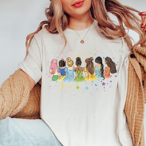 Retro Disney Princess Shirt, Watercolor Princess Sweatshirt, Disney Trip T-Shirt, Disney Princess, Disneyworld Princess Gift, Magical Castle