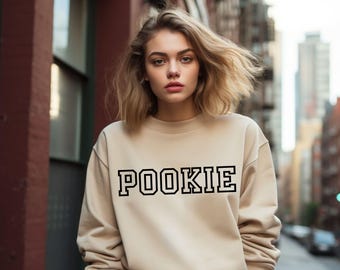 Pookie Crewneck Sweatshirt, Collegiate Preppy Nickname Shirt, Varsity Shirt, Cute Fall Girlfriend Sweater, Aesthetic Pet Name Couples Gift