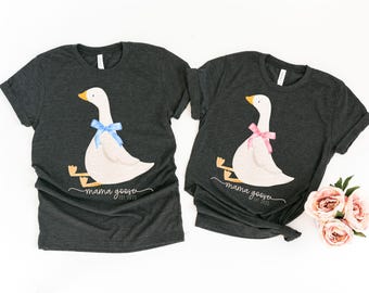 Mama Goose Shirt, Floral Silly Goose Shirt for Mom, Goose Shirt, Mom Shirt, Mother's Day Shirt, Cute Mom Shirt,Funny Mama T-Shirt,Trendy Tee