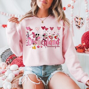 Disneyland Hearts Sweatshirt, Disneyland Valentines Sweater, Mickey And Friends Valentine Sweatshirt, Valentines Day Sweatshirt, Disney Gift