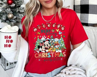 Mickey's Merry Christmas Party 2025 Shirt, Weihnachtsfamilie Passendes Sweatshirt, Micky Weihnachten, Frohe Weihnachten, Disney Weihnachten