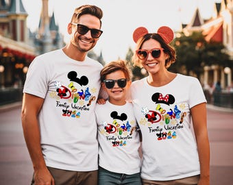 Disney Family Vacation 2026 Shirt, Disney Trip 2026 Shirt, Disney Mickey Minnie Tee, Disney Family Matching Tee,Disney World Family 2026 Tee