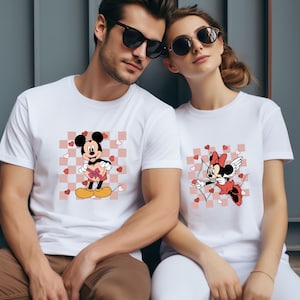 Mickey And Minnie In Love Shirt, Valentines Day  Gift Shirt, Disney Shirt, LOVE Disney Matching Couples T-Shirt, Disney Family Matching Tee