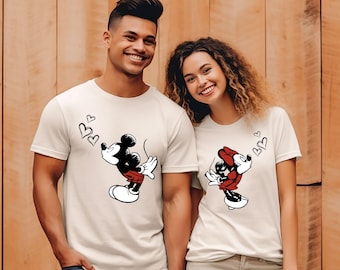 Custom Lover Mickey and Minnie Sweatshirt, Disney Couple Disney Matching Shirt, Valentine Gift Hoodie, Disney Lover Valentines Day Shirt
