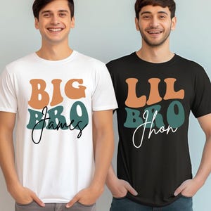 Personalized Big Brother Shirts, Custom Little Brother Shirts, Big Bro Lil Bro Matching Shirts,Big Bro T-Shirt,Lil Bro T-Shirt,Sibling Shirt