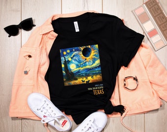 Van Gogh Total Solar Eclipse 2024 T-Shirt, Space Tee, Astronomy T-Shirt, Stargazer T-Shirt, Astronomy Lover Gift, Total Solar Eclipse Shirt