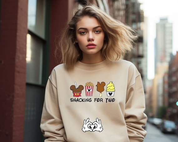 Disney Vacation Sweatshirt, New Mom Shirt, Snacking For Two Pregnancy Announcement Sweater, Disney Shirts For Women, Funny Mom to be T-Shirt