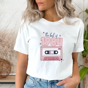 40th Birthday Shirt, Retro 1984 Birthday Shirt, 80&#39;s Hits, Women&#39;s 40th Birthday Shirt, 40th Birthday Gift for Her, 40th Anniversary Shirt