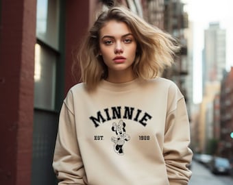 Koszulka Minnie Mouse, Koszulka Disney, Bluza Disneyland, Koszulka Disney World, Dopasowane koszulki z postaciami Disneya dla rodziny, Sweter Retro Disney