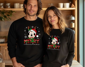 Niestandardowa świąteczna koszulka rodzinna Disney, prezent świąteczny, pasująca świąteczna koszulka rodzinna, świąteczna koszulka Disney, świąteczna koszulka z postacią Disneya