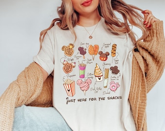 Just Here For The Snacks Shirt, Mickey And Friends T-Shirt, Disney Snacks Sweater, WDW Family Trip Tee, Disney Food Shirt, Disney Vacay Mode