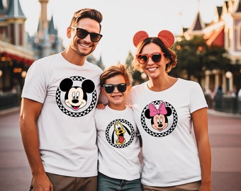 Camiseta con personajes de Disney, camiseta con personajes de Disney, camiseta vintage con personajes de Disney, Mickey, Minnie, Donald, Daisy, Pluto y Goofy, camiseta de viaje a Disney