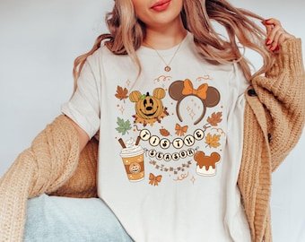 Tis the Season Shirt, Coquette Bow Disney Castle Halloween Shirt, Disney Fall Sweatshirt,Mickey Pumpkin Shirt,Halloween Gift,Family Matching