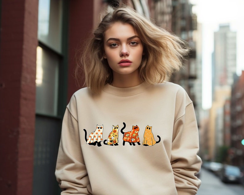 Halloween Cat Shirt, Ghost Cat Shirt, Ghost Shirt, Halloween Shirt, Halloween Cat Shirt, Cat Lover Shirt, Black Cat Shirt, Spooky Season image 5