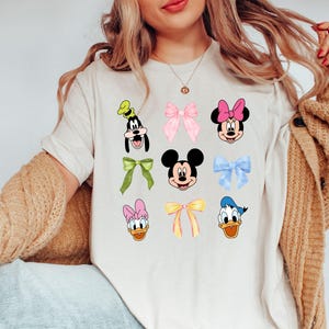 Mickey Friends Baby Tee, Minnie Bow Coquette, Womens Disneyworld T-shirt, Bow Pluto Daisy Donald Shirt, Cute Disney Top Shirt, Disney Gift