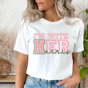 I&#39;m with her Shirt, Kamala Harris T-shirt, Kamala Chucks Tshirt, Gift for Her,Political Tshirt,Chucks Shirt, Madam President,Shirt for Women