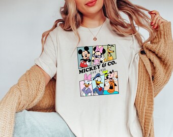Retro Mickey & Co Shirt, Disneyland Shirt, Disneyworld T-Shirt, Disney Characters Shirt, Mickey and Friends Tee, Disney Trip Shirts