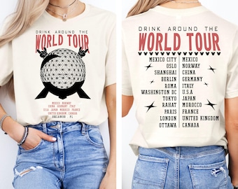 Epcot World Tour Shirt, Drink Around The World Shirt, Disney Group Trip Shirt, Epcot Disney World Shirt, Epcot Drink Around the World Tee