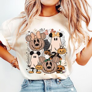 Retro Mickey Minnie Halloween paar shirts, shirt Mickey Ghost, shirt Minnie Ghost, shirt spookachtig seizoen, shirt Halloween, Disney Halloween-cadeau, Disneyland