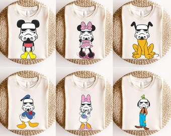 Maglietta vintage Disney Topolino Star Wars, maglietta della famiglia Star Wars, maglietta retrò Disney, Topolino e i suoi amici, maglietta Stormtrooper, maglietta Disney Trip