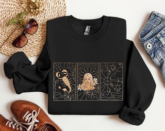 Bluza z nadrukiem BIG THREE Astrology Signs, Bluza z nadrukiem Sun Moon and Rising Sign, Prezent Big Three, Bluza z nadrukiem Cottagecore
