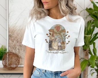 Vintageberättelse lika gammal som tiden, Disney Prinsessskjorta, Prinsessan Belle, Retro Skönheten och Odjuret-skjorta, Disney Skönheten och Odjuret,