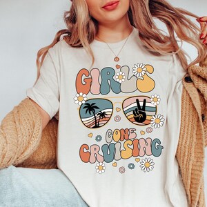T-shirt Girls Gone Cruising, chemise assortie croisière, tenue de vacances croisière pour filles, t-shirt voyage croisière amis, cadeau voyage croisière filles assorti
