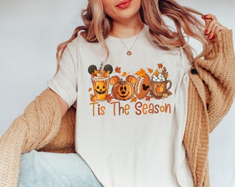 Maglione Disney "Tis The Season", maglietta Disney, maglietta autunnale Disney, maglietta autunnale, maglietta zucca Disney, maglietta autunnale di Topolino, maglietta stagione zucca