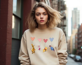 Winnie The Pooh Mickey Balloon Sweatshirt,Vintage Pooh Bear Shirt,Disney Family Trip TShirt,Disneyworld Shirt,The Pooh Shirt,Mothers Day Tee