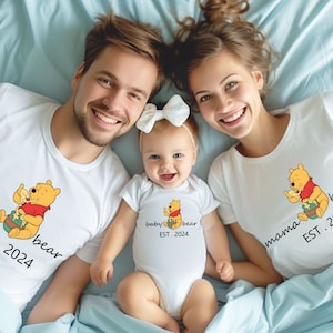 Custom Est Mama Bear Papa Bear and Baby Bear Shirt, Family Bear Matching Shirt, Cute Baby Bear Shirt, Baby Shower Shirts for New Mom and Dad