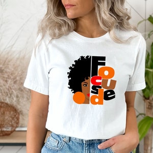 Focused Black Girl Melanin Shirt, African American Art Shirt, Black Girl Magic Women&#39;s Shirt, Black Girl Shirts, Black History Month Shirt