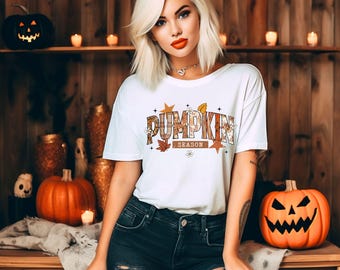 Kürbis Saison T-Shirt, Herbst Shirt, Thanksgiving Shirt, Herbst Kürbis Shirt, Boho Blume Halloween Shirt, Herbst Geschenk, Halloween Geschenk