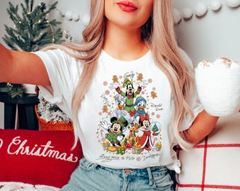 Retro Frohe Weihnachten Micky und Freunde Shirt, Disney Weihnachts-Sweatshirt, Mickey's Merry Christmas Party, Disneyland Weihnachtsshirt