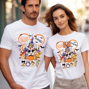 Magliette abbinate Disney Halloween Trip, maglietta Disney Not so Scary, magliette personalizzate Disney con testo personalizzato, magliette Disney Halloween Family