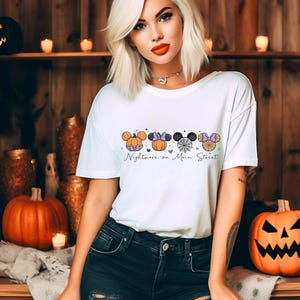 Nightmare on Main Street T-shirt,Vintage Mickey Halloween Tee,Funny Spider Skeleton Retro Disney Shirt for Halloween 2025 Party,Grandma Gift