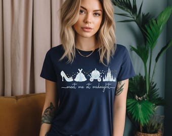Chemise Meet me at Midnight, T-shirt inspiré de Cendrillon, voyage entre filles Disney 2025, chemise Cendrillon Disney, cadeau de fête de princesse, enfant en bas âge Disney