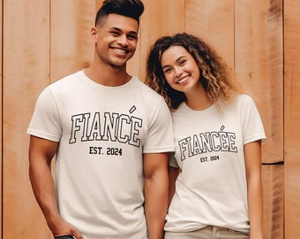 Benutzerdefinierte Verlobte und Verlobte Shirts, Verlobungs Shirt, zukünftige Mr. und Mrs., Verlobungsgeschenk, Verlobten Shirt, Geschenk für Verlobte, Brautjungfer Geschenk