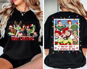 Camiseta de Toy Story de Feliz Navidad, camiseta de Navidad de Disneyland, camiseta navideña "Tienes un amigo en mí", suéter de viaje de Disney con amigos de Toy Story