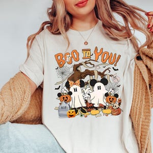 Boo to You Mickey Minnie Ghost Kürbis Shirt, Mickey Spooky Saison Halloween Kostüm Shirt, Mickey&#39;s Not so Scary Halloween Party Sweatshirt