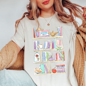Princess Book Shirt, Disney Teacher Librarian Shirt, Disney Book Lover Shirt, Belle&#39;s Library Shirt, Disney Book Worm, Disney Princess Shirt