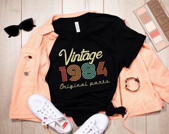 40th Birthday Retro Shirt, 1984 Birthday Sweatshirt Gift, 40 Years Bday Number Shirt for Women / Men, Forties Bday Tee For Wife Or Husband