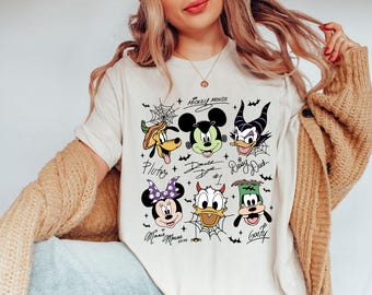 Camiseta de Halloween de Mickey y sus amigos, camiseta retro de Halloween de Disney, camiseta familiar a juego de Mickey's Not So Scary Party, regalo de Halloween para Disney