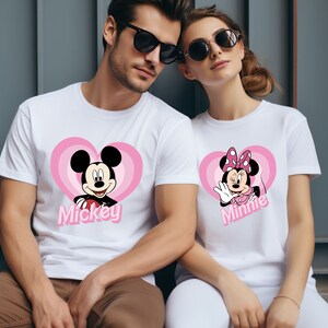 Mickey and Minnie Couple Shirt, Mickey Shirt, Minnie Shirt, Disney Couple Shirts, Happy Valentines Day T-Shirt, Her Mickey His Minnie Shirts