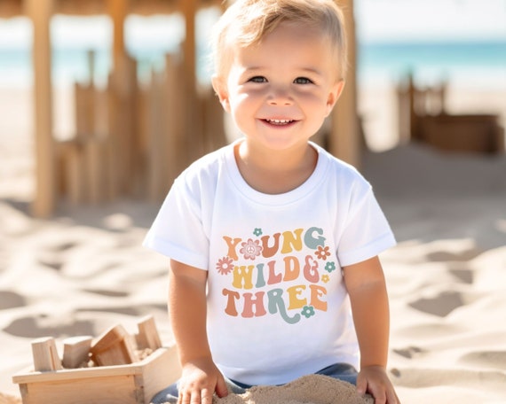 Kids Kids Young Wild & Three Funny 3rd Birthday Gift T-Shirt Kids Kids Young Wild & Three Funny 3rd Birthday Gift T-Shirt