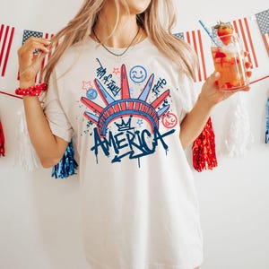 4th of July Statue of Liberty Shirt, USA Tee, America 4th July Shirt, USA America Flag, American Girl Shirt, July Fourth Shirt,Freedom Shirt