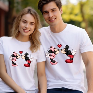 Mickey Minnie Kissing, Disney Couple Shirt, Love Shirt, Disney Couple Shirts, Disney Trip T-Shirt, Disney Matching Shirts, Girlfriend Shirts