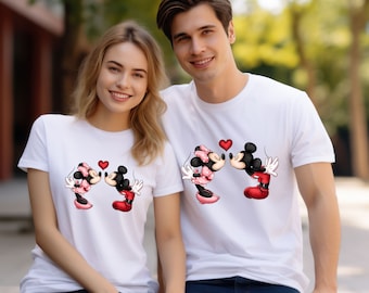 Mickey Minnie Kissing, Disney Couple Shirt, Love Shirt, Disney Couple Shirts, Disney Trip T-Shirt, Disney Matching Shirts, Girlfriend Shirts