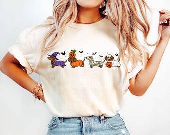 Halloween Dachshund Shirt, Dachshund Sweatshirt, Halloween Cute Dog Shirt, Cute Ghost Dogs Halloween Shirt, Funny Halloween Shirt, Halloween